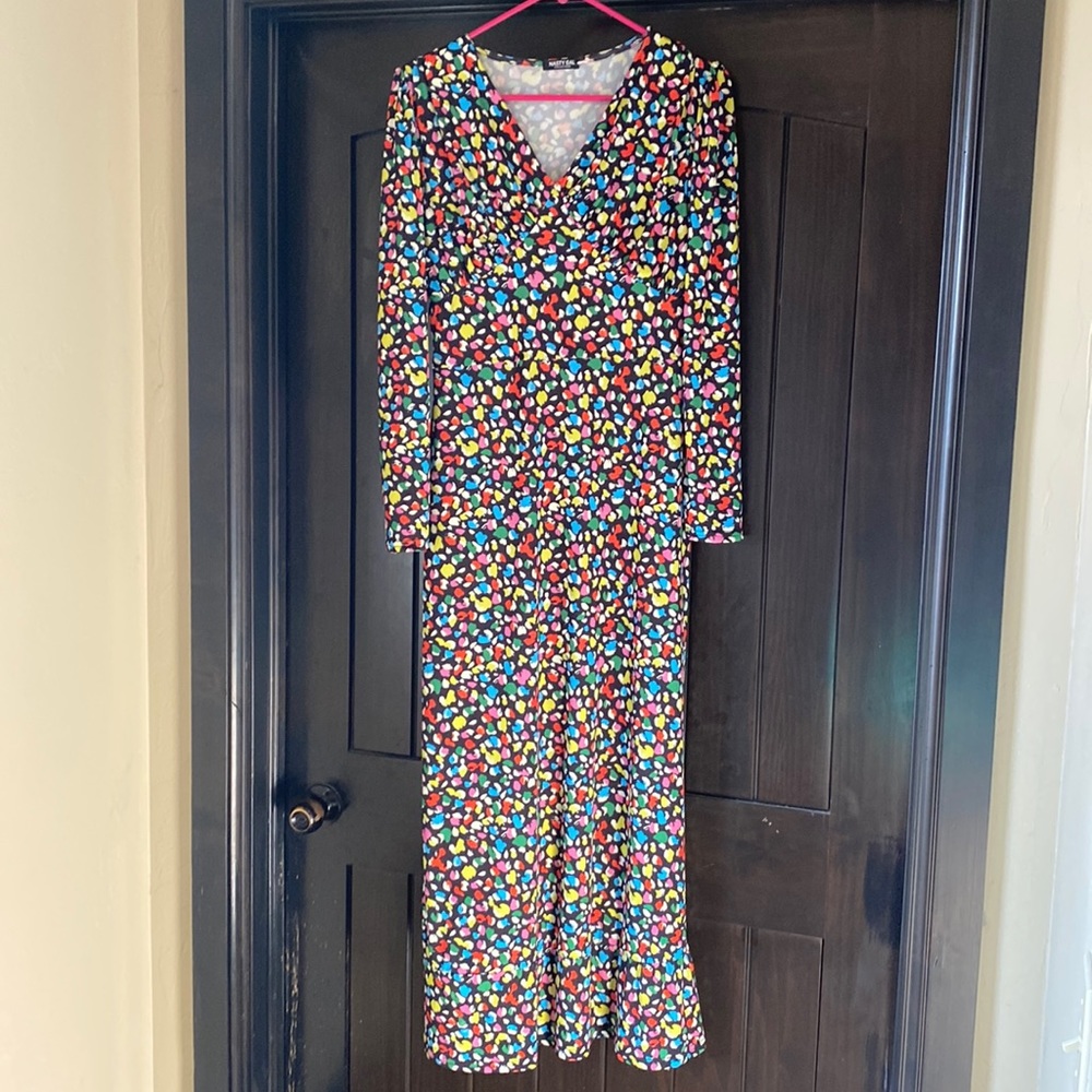 Nasty Gal abstract floral print maxi dress